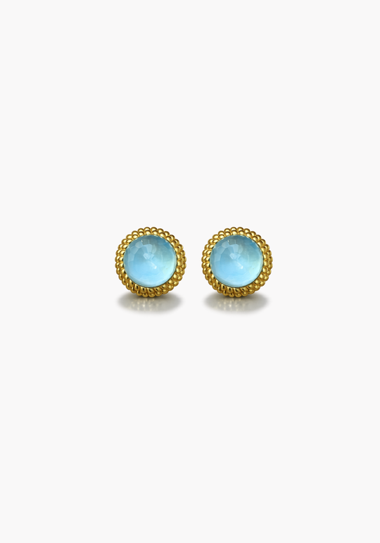 Gold Silver Earrings with Quartz