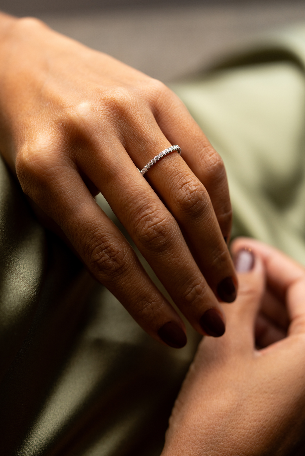 White Gold Engagement Ring with Diamonds
