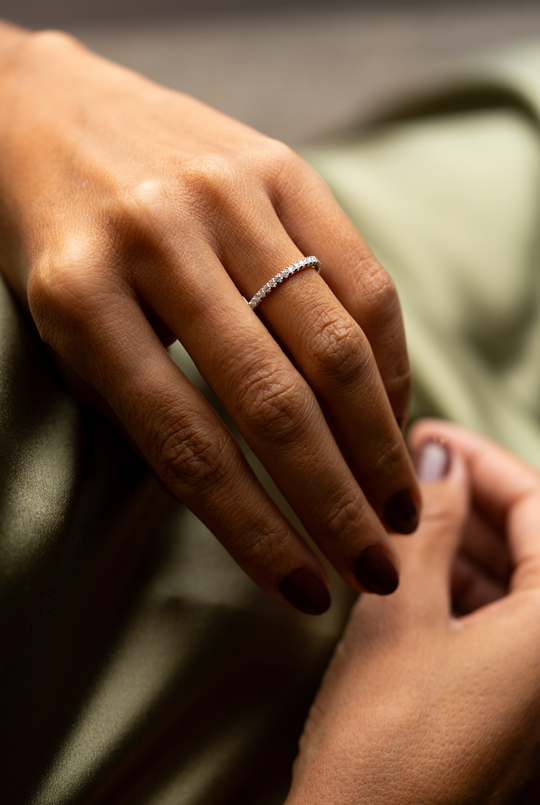 White Gold Engagement Ring with Diamonds