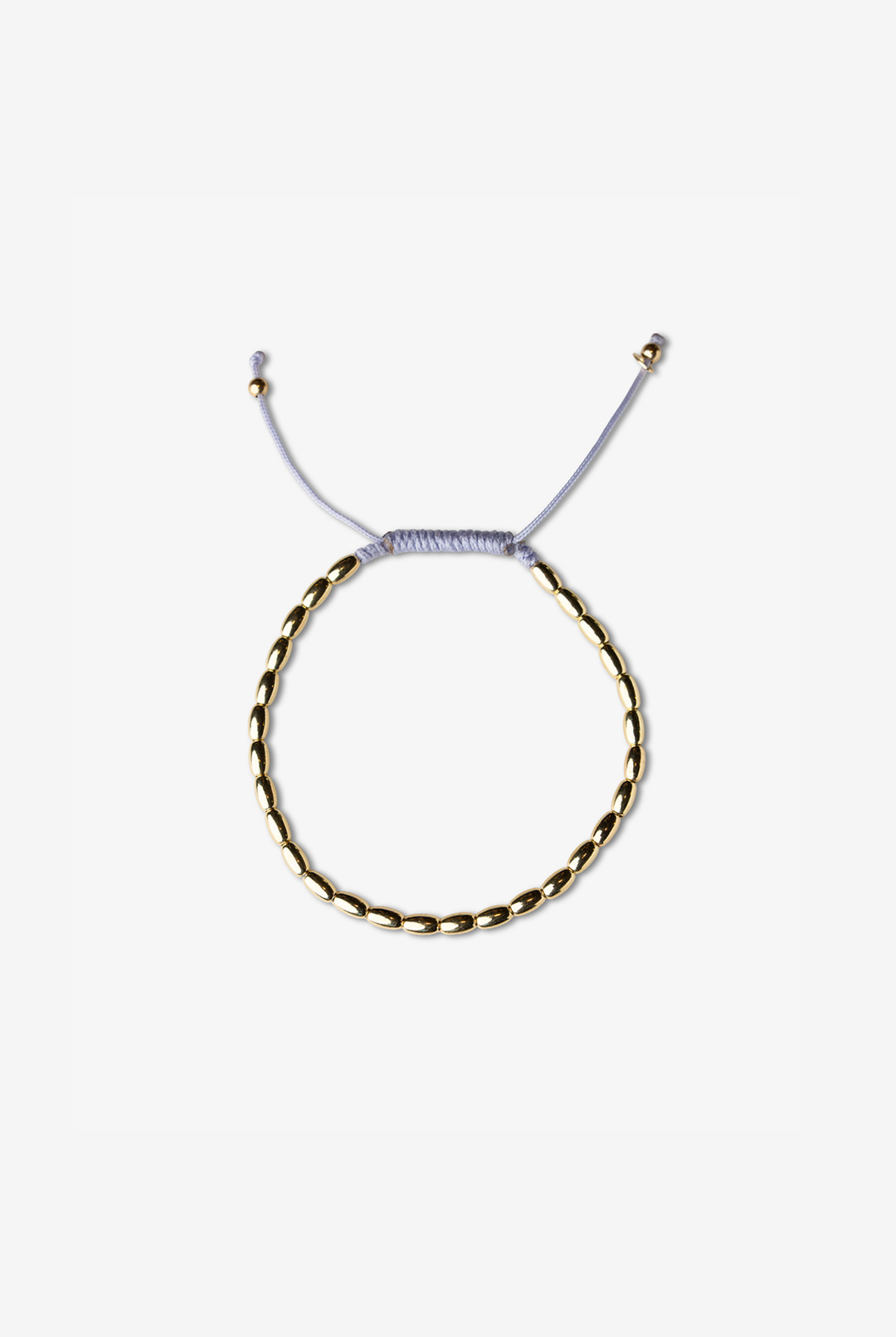 Yellow Gold Bracelet with Lilac Cotton