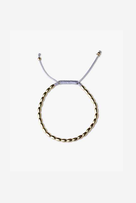 Yellow Gold Bracelet with Lilac Cotton