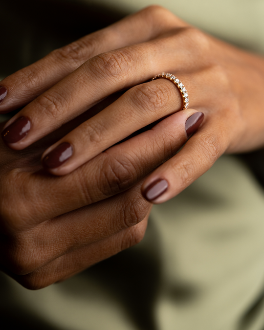 Pink Gold Ring with Diamonds