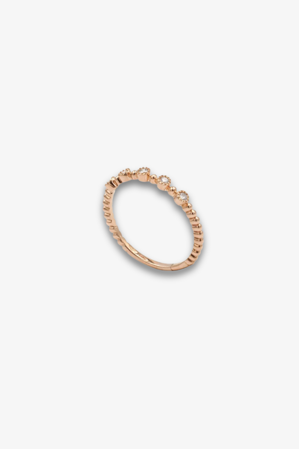 Pink Gold Ring with 5 Diamonds