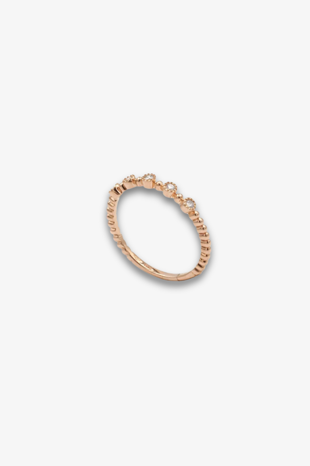 Pink Gold Ring with 5 Diamonds