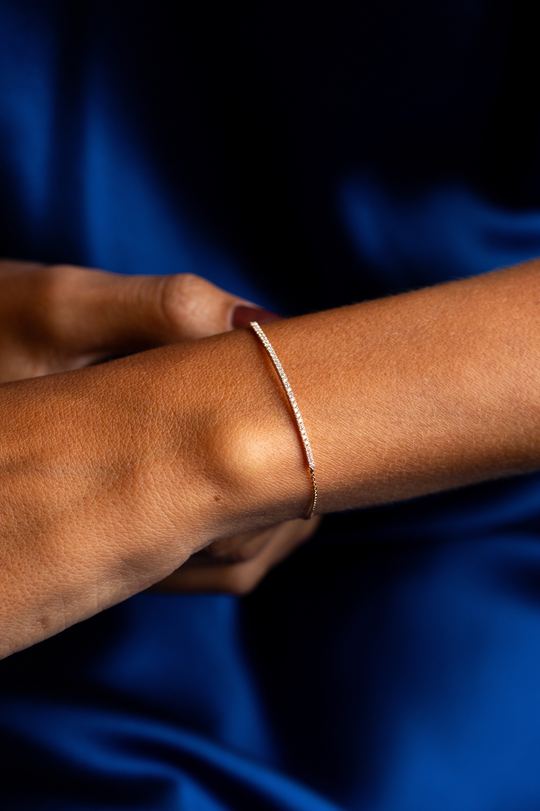 Pink Gold Chain Bracelet with Diamonds