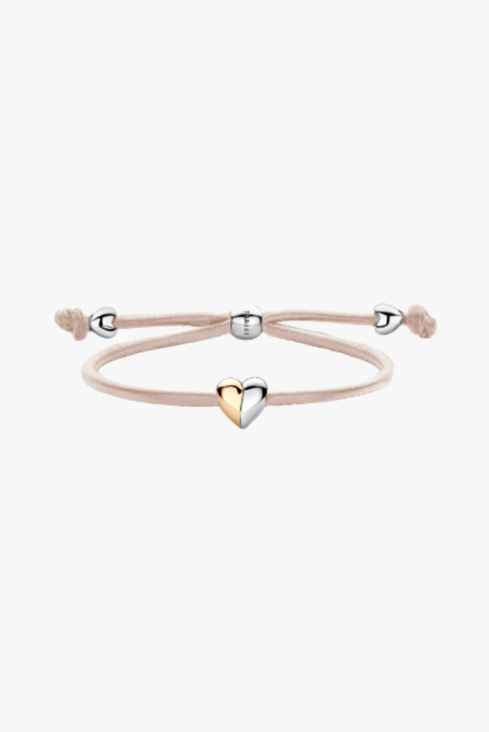 Leather Bracelet with Gold Heart