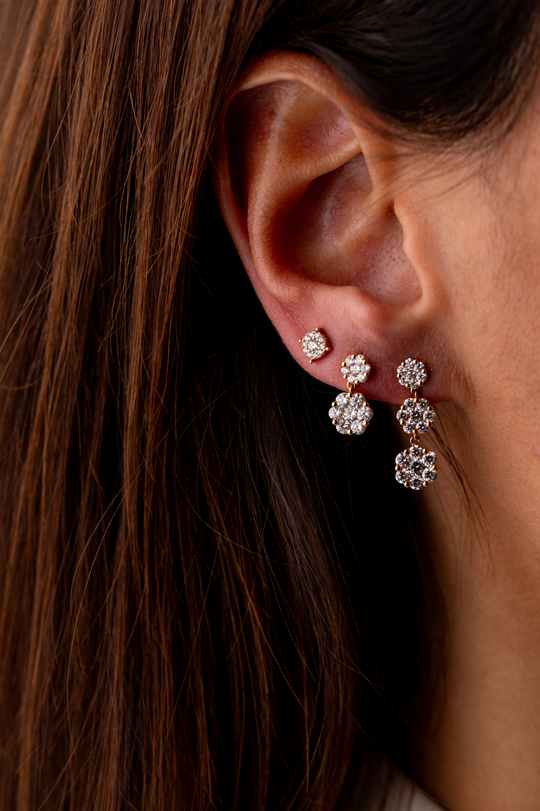 Pink Gold Earrings with Diamonds