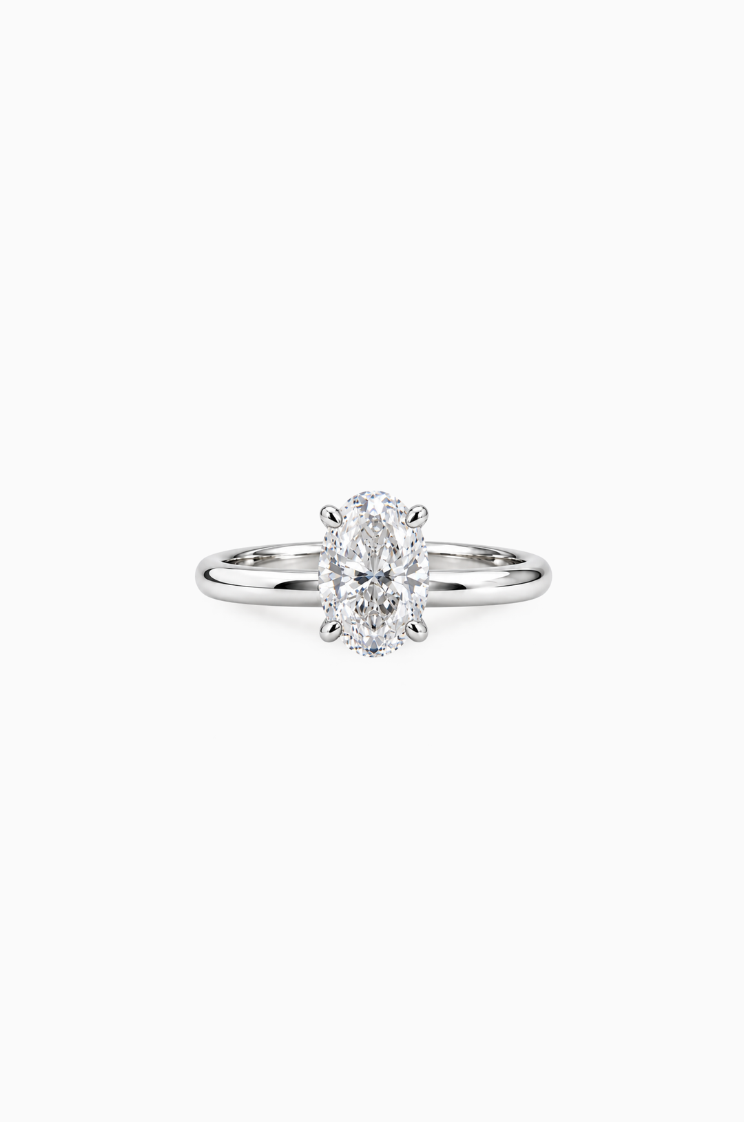 White Gold Engagement Ring with Oval Diamond