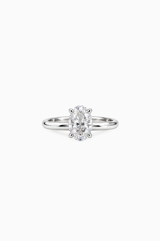 White Gold Engagement Ring with Oval Diamond