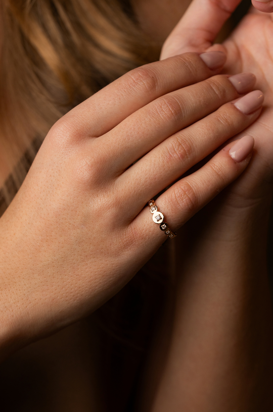 Millenuci Pink Gold Ring with Diamonds