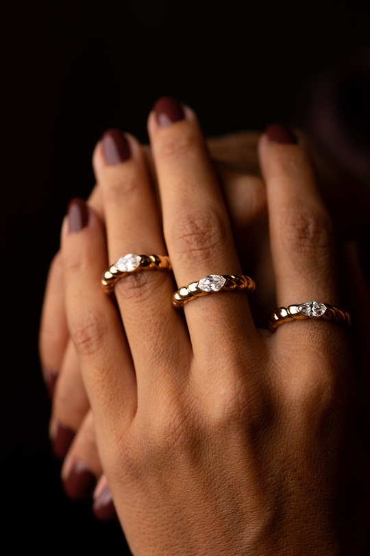 Pink Gold Ring with Diamond