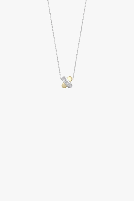 Gold & Silver Kisses Mini Necklace with Diamonds