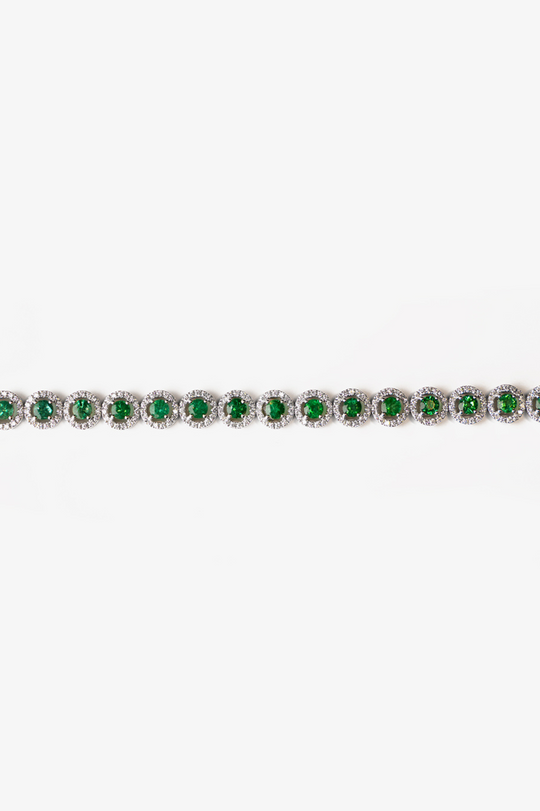 White Gold Bracelet with Emeralds