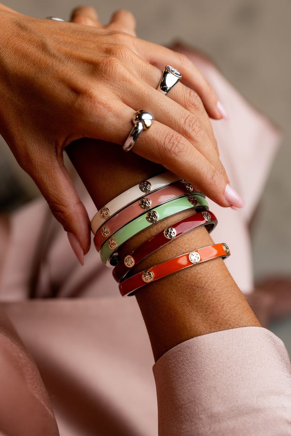 Small Burgundy Bangle Bracelet