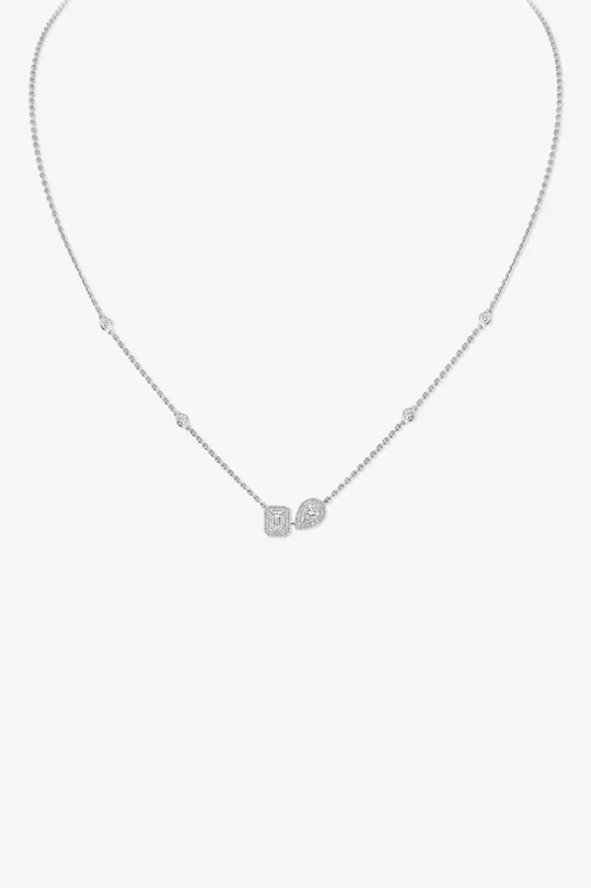 White Gold My Twin Toi & Moi Necklace
