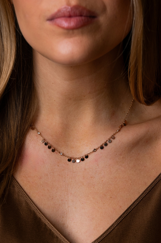 Millenuci Pink Gold Necklace with Diamonds