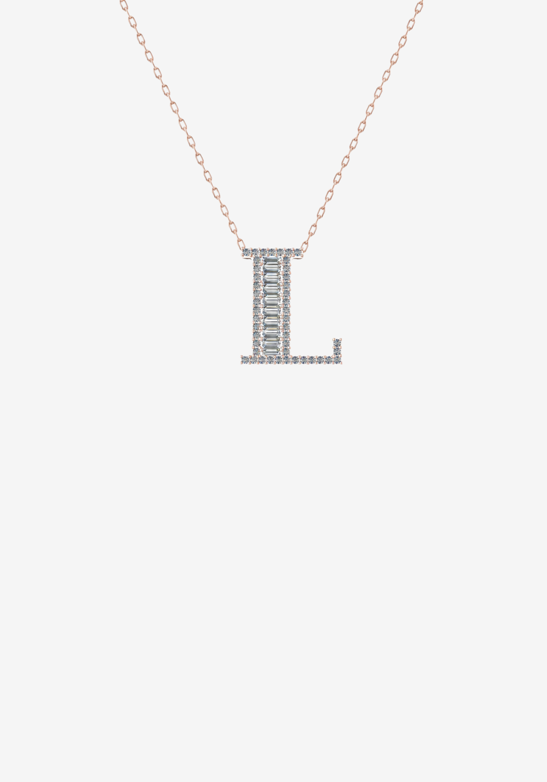 Letter Gold Necklace with Diamonds