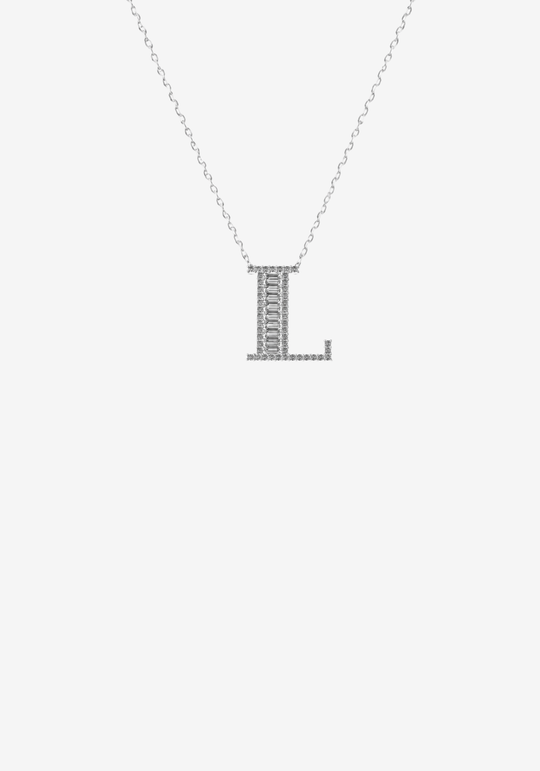 Letter Gold Necklace with Diamonds