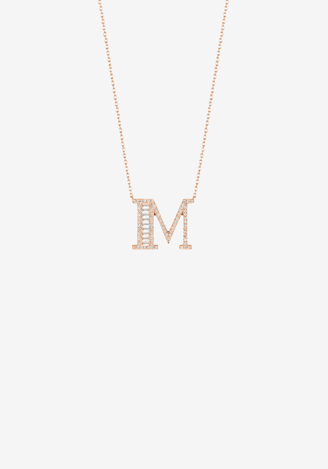 Letter Gold Necklace with Diamonds