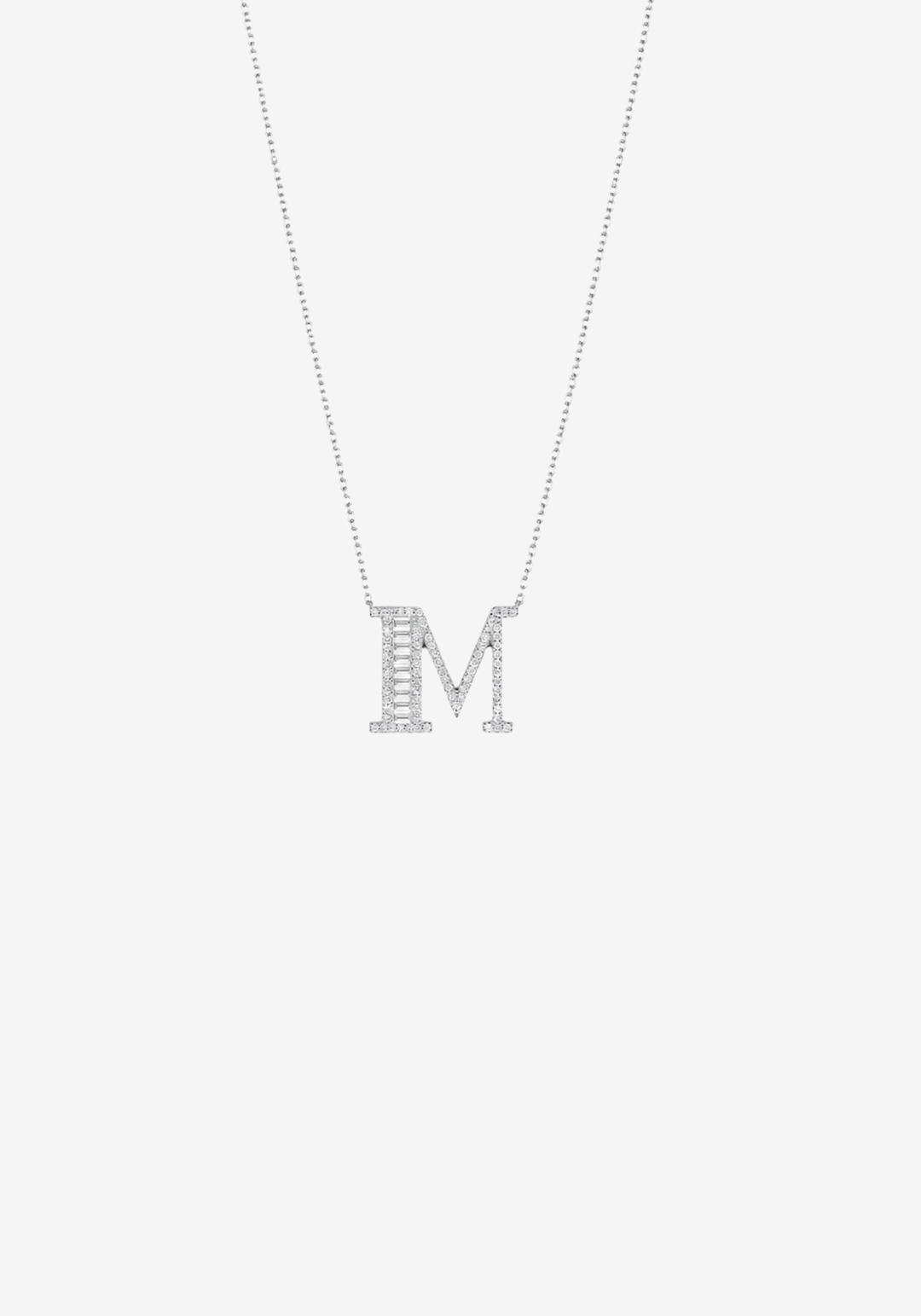 Letter Gold Necklace with Diamonds