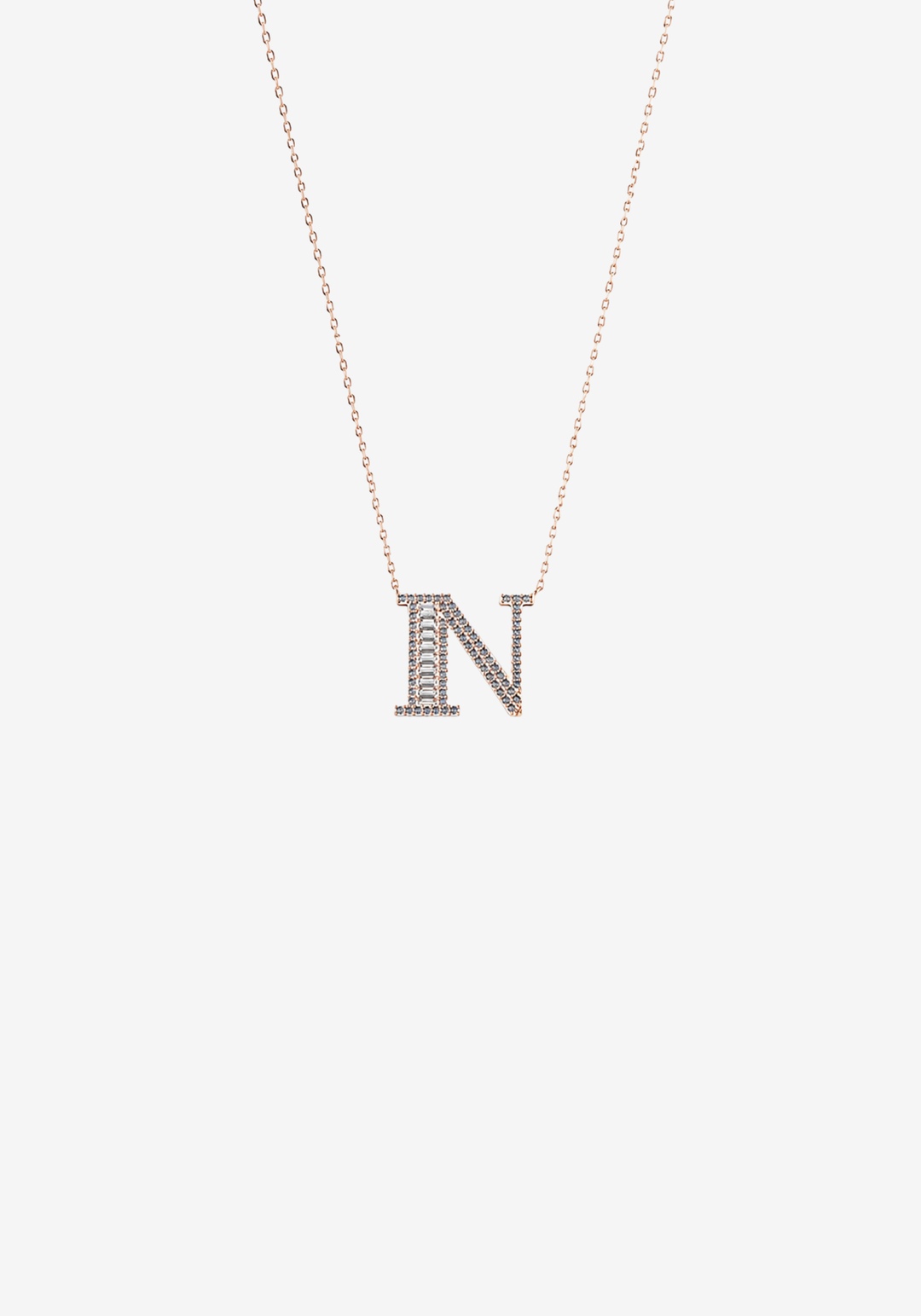 Letter Gold Necklace with Diamonds