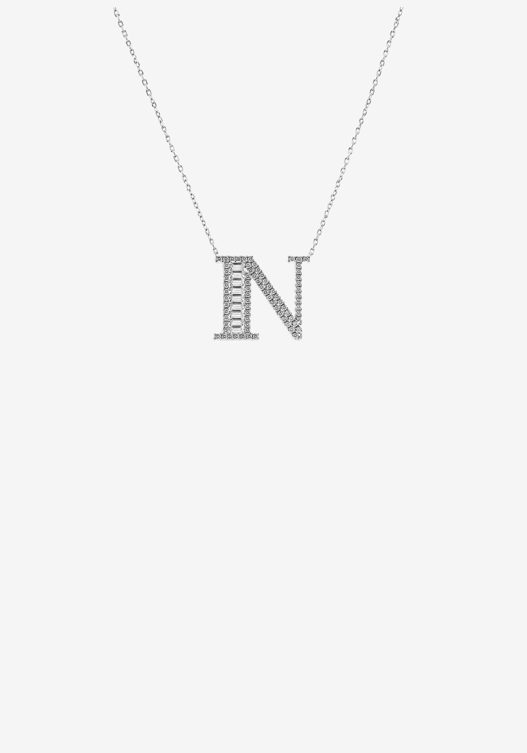 Letter Gold Necklace with Diamonds