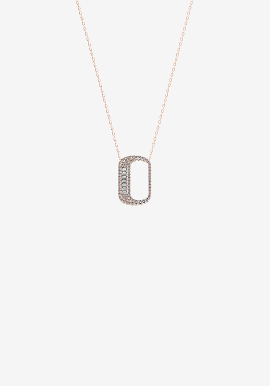 Letter Gold Necklace with Diamonds