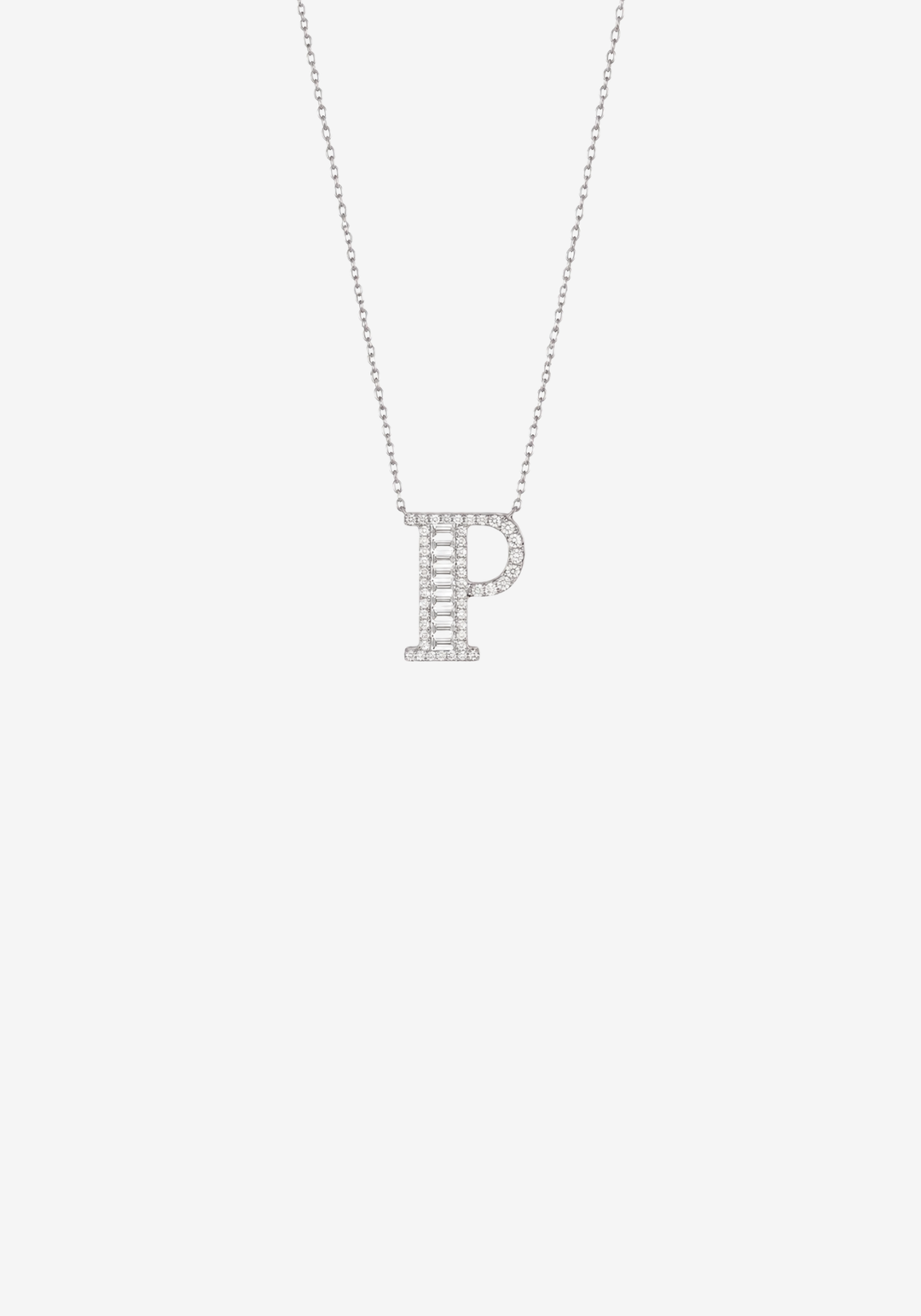 Letter Gold Necklace with Diamonds