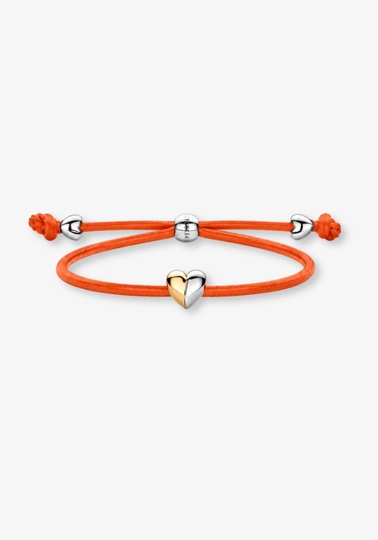 Leather Bracelet with Gold Heart