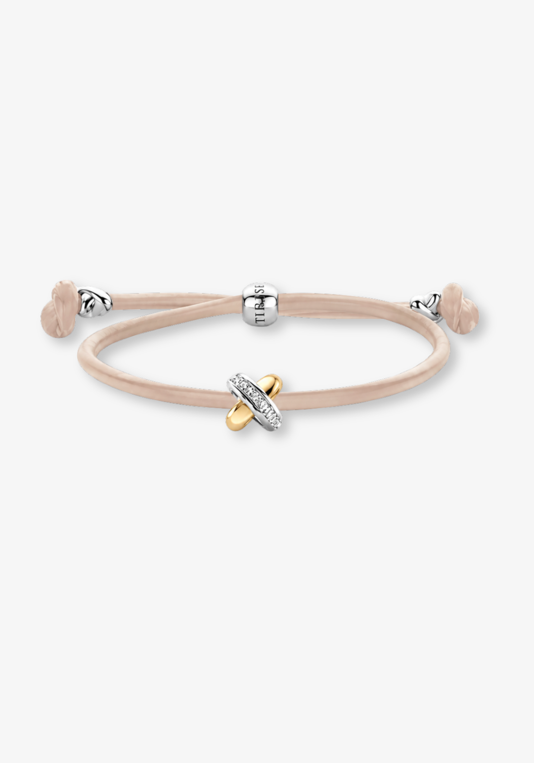 Leather Bracelet with Diamond Cross