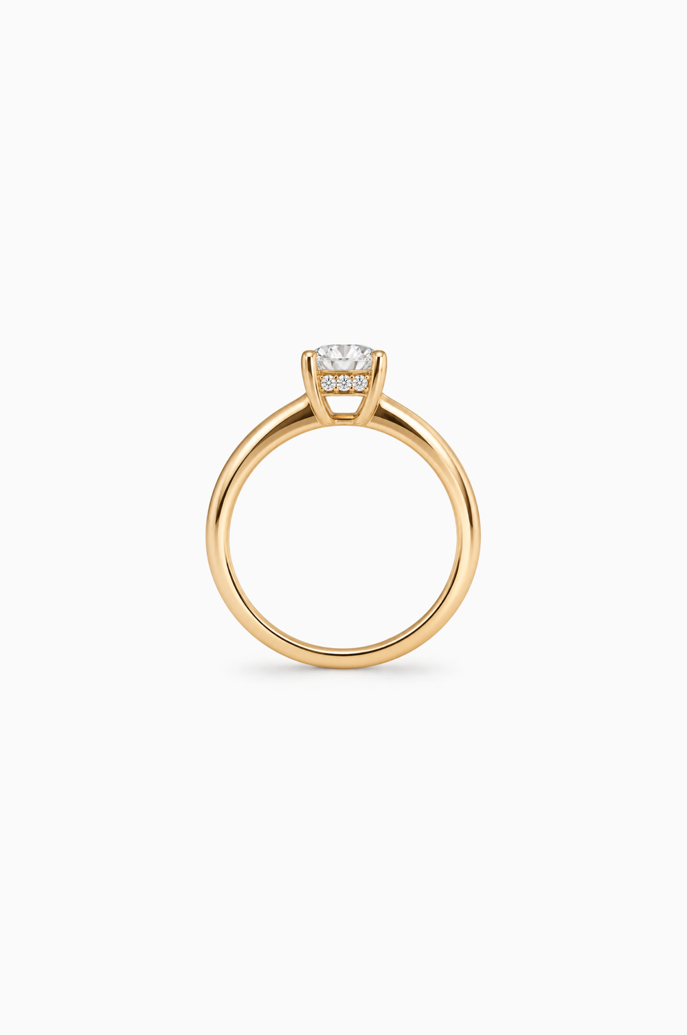 Anel de Noivado em Ouro Amarelo com Diamante Oval