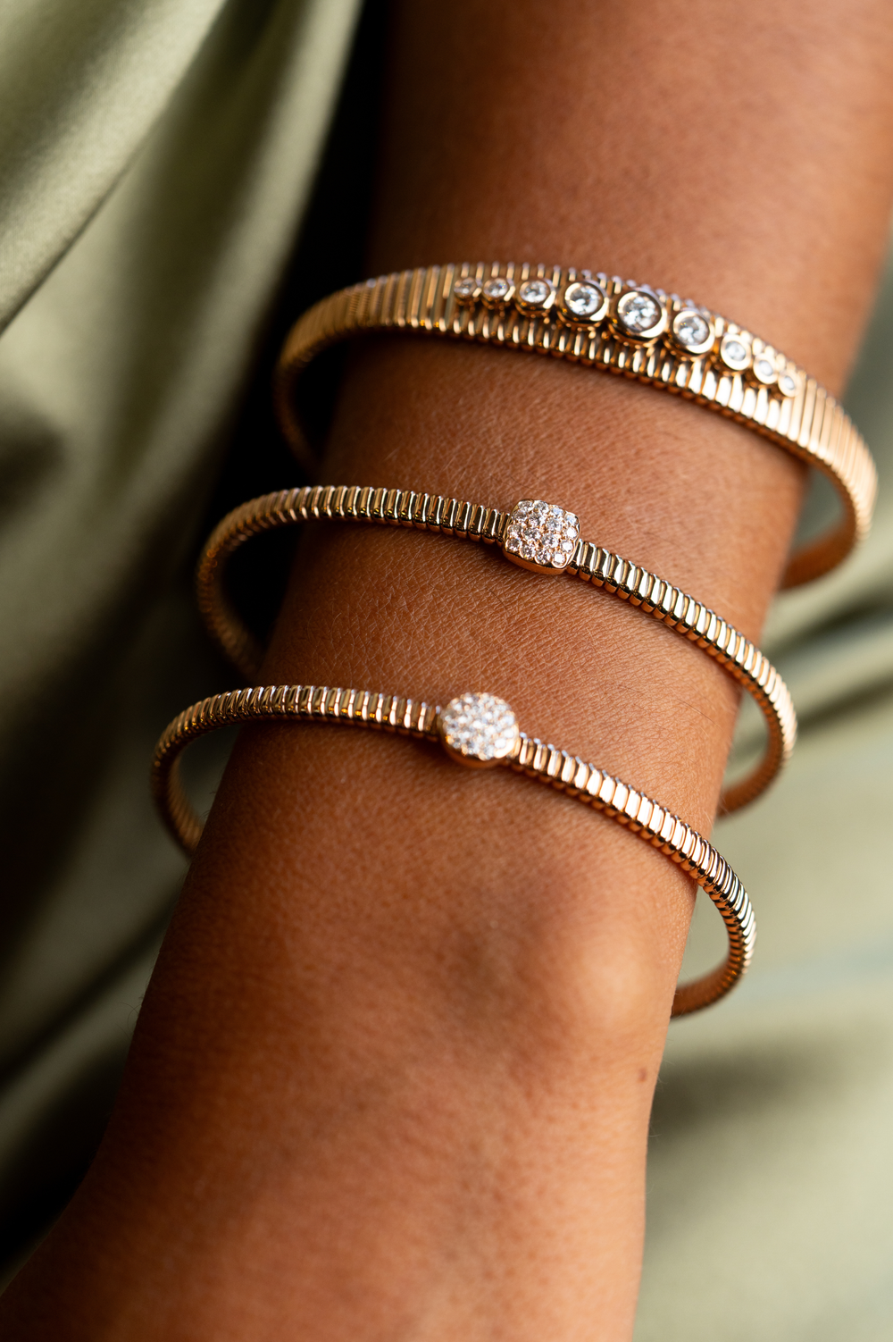 Pulseira em ouro rosa com diamantes