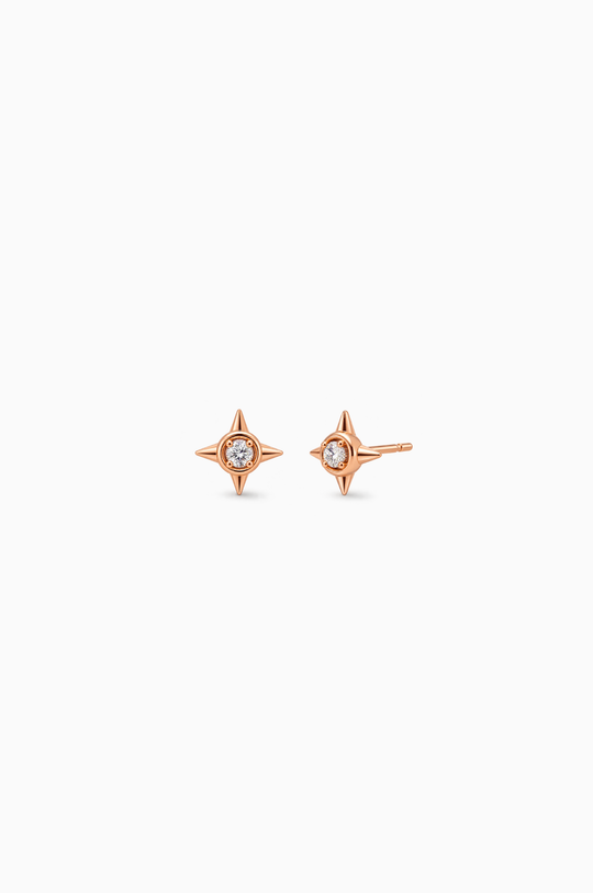 Brincos Peak Palace XXS e XS em ouro rosa com diamantes