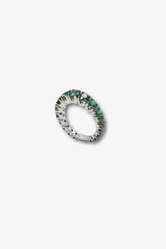 White Gold Ring with Emeralds