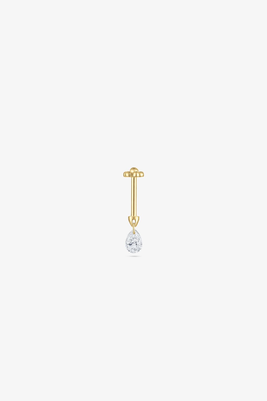 Floating Pear Diamond Piercing