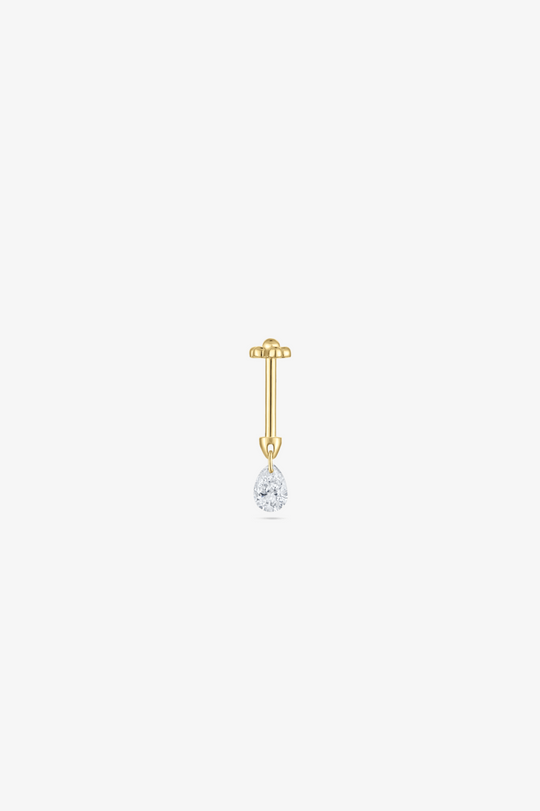 Floating Pear Diamond Piercing