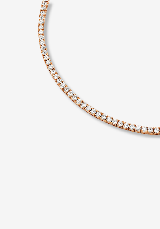 Colar de Ténis em Ouro Rosa com Diamantes