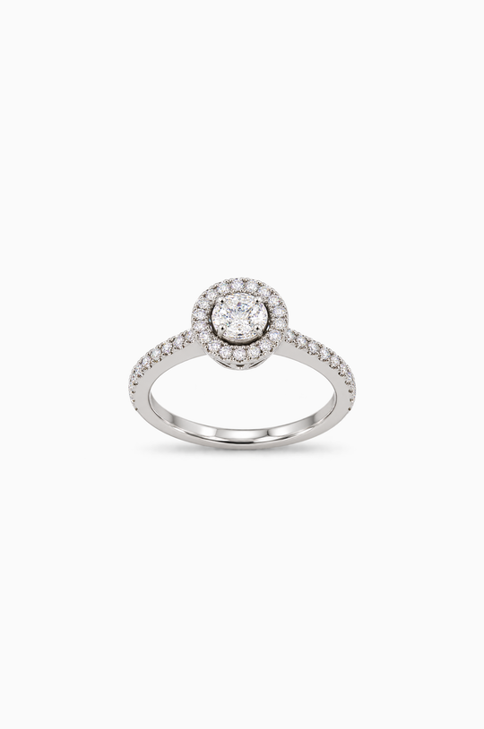 White Gold Engagement Ring with Diamonds