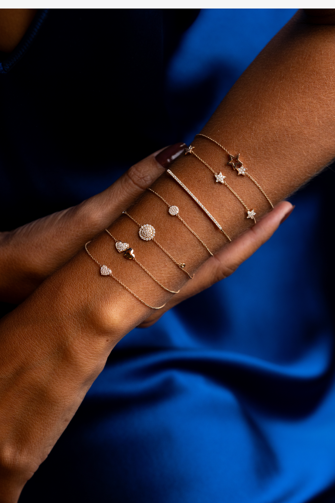 Heart Pink Gold Chain Bracelet with Diamonds