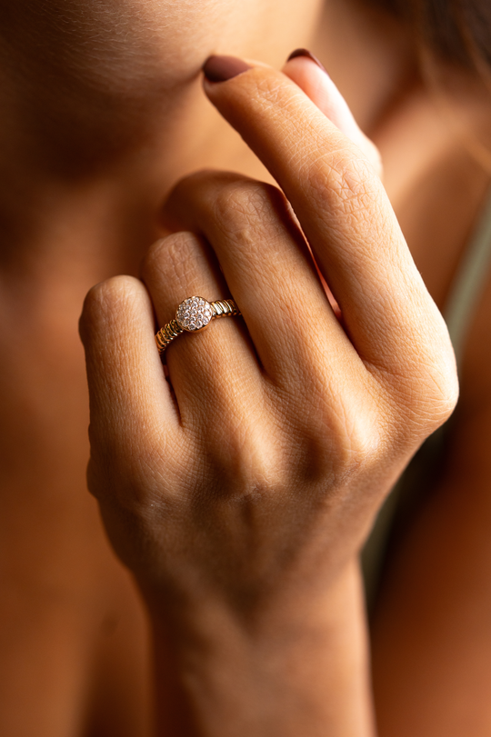 Pink Gold Ring with Diamond