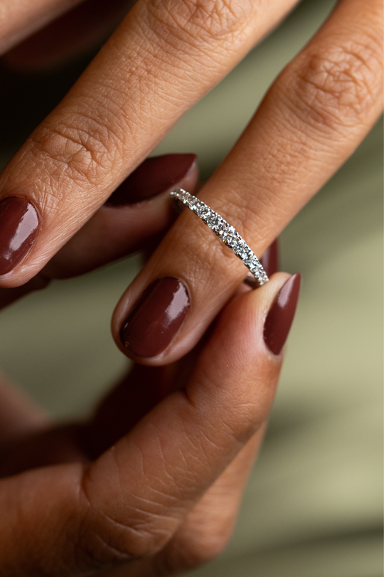 White Gold Engagement Ring with Diamonds