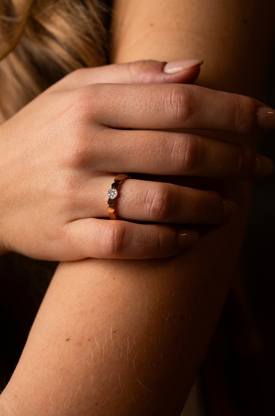 Millenuci Pink Gold Ring with Diamonds