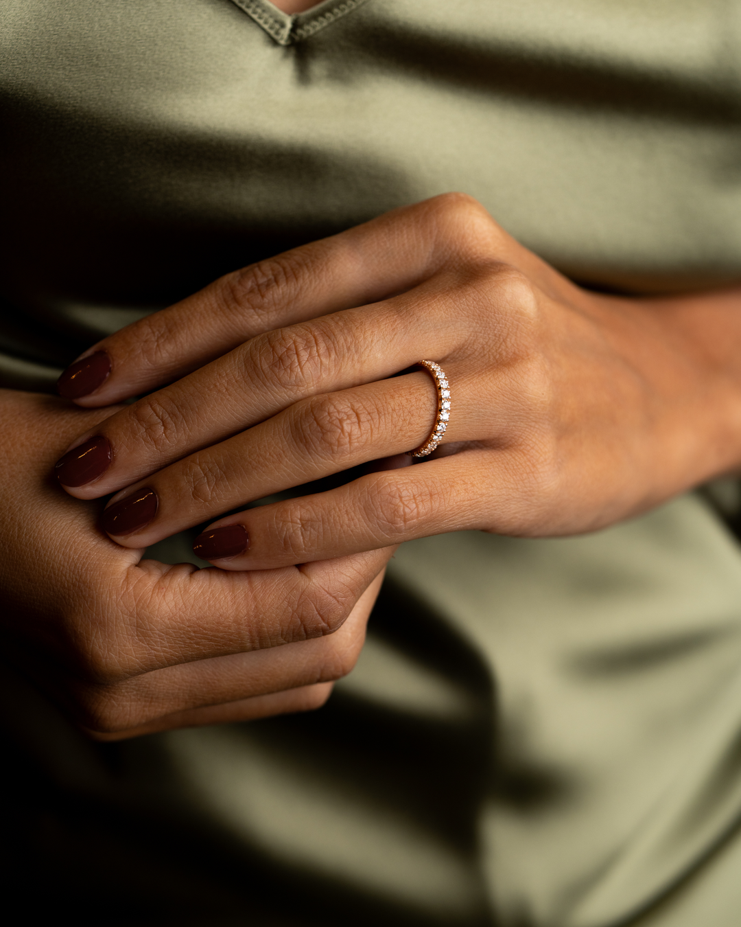 Pink Gold Ring with Diamonds