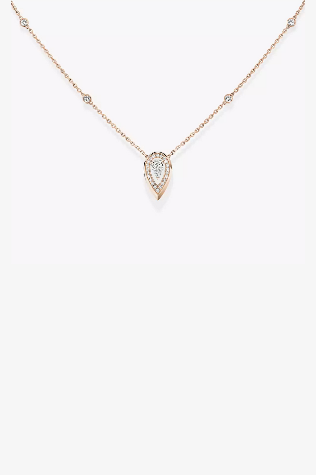 Pink Gold Fiery 0.10ct Necklace