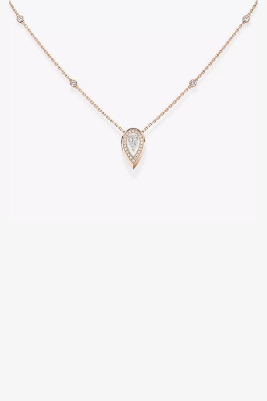 Pink Gold Fiery 0.10ct Necklace