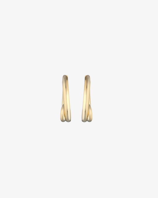 Gold Loop Earrings with Knot