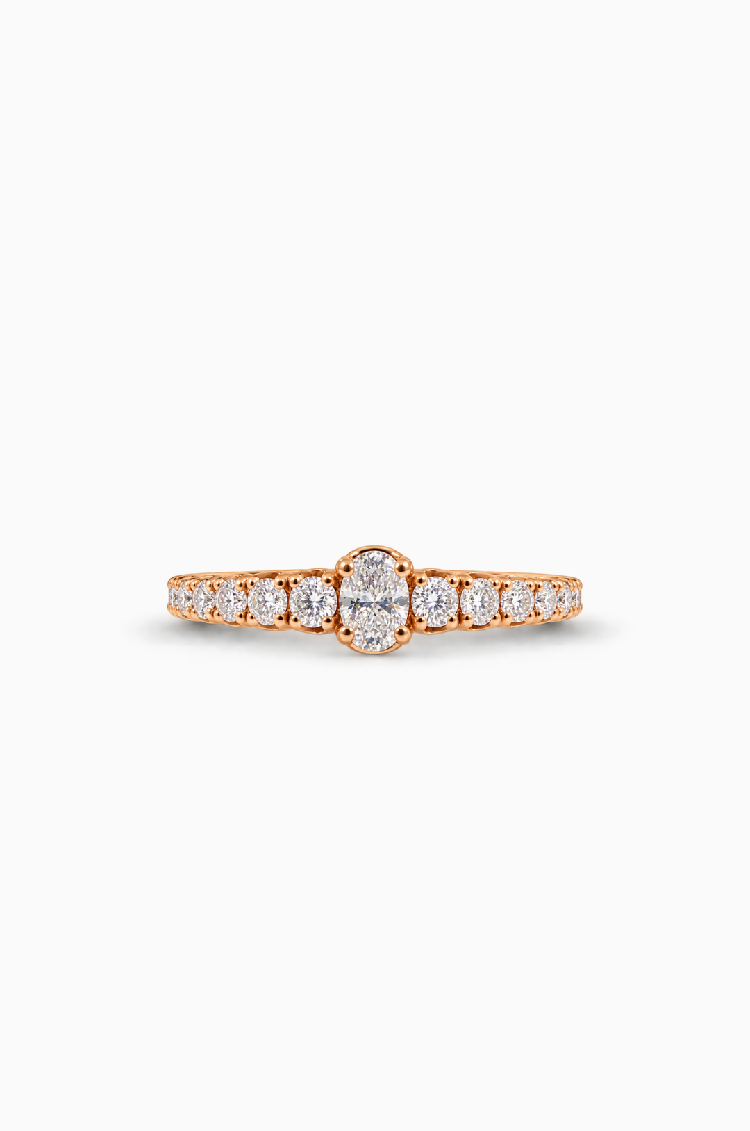 Pink Gold Engagement Ring with Diamonds