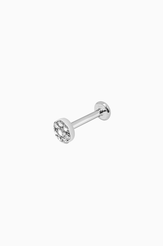 White Gold Circle Piercing with Diamonds