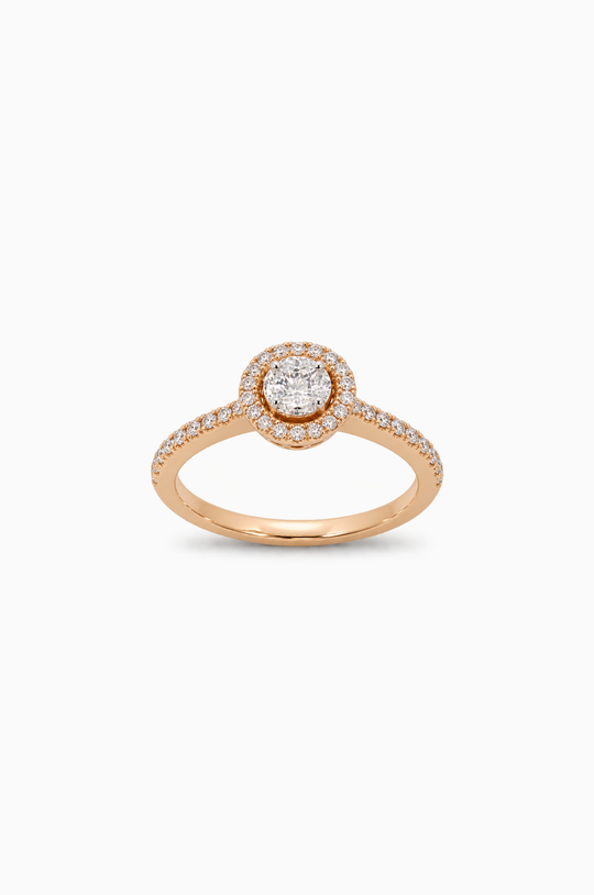 Pink Gold Engagement Ring with Diamonds