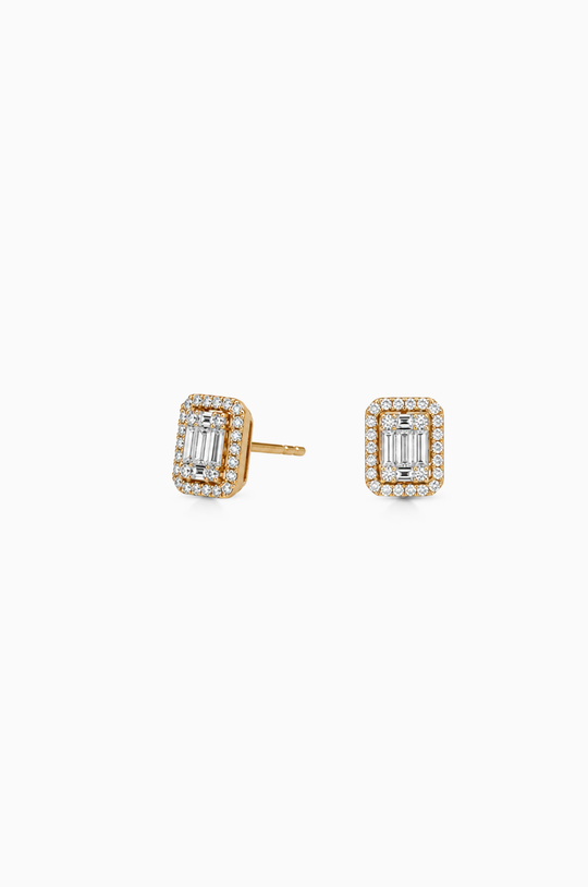 Pink Gold Earrings with Diamonds